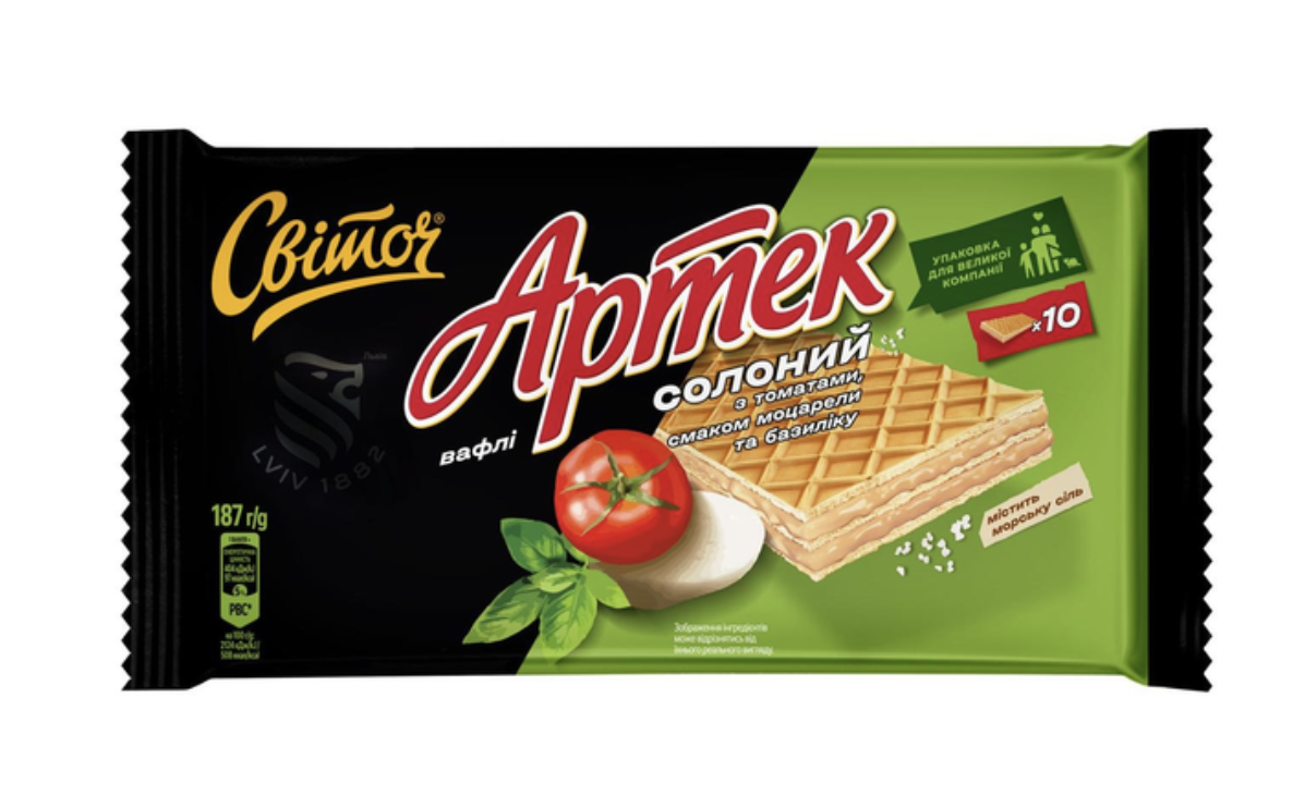 Вафлі Світоч Артек солон томат моцарела базилік 187г